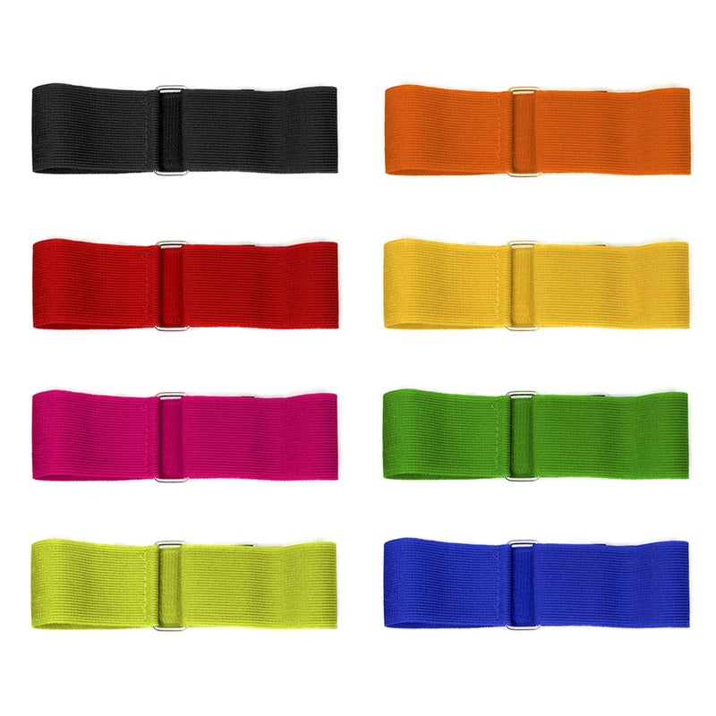Unixing 8 Colors 3 Legged Race Bands, Three Legged Race Durable Firm Elastic Tie Rope Colorful 3 Leg Race Band for Party Game Outdoor Fun - Image 1